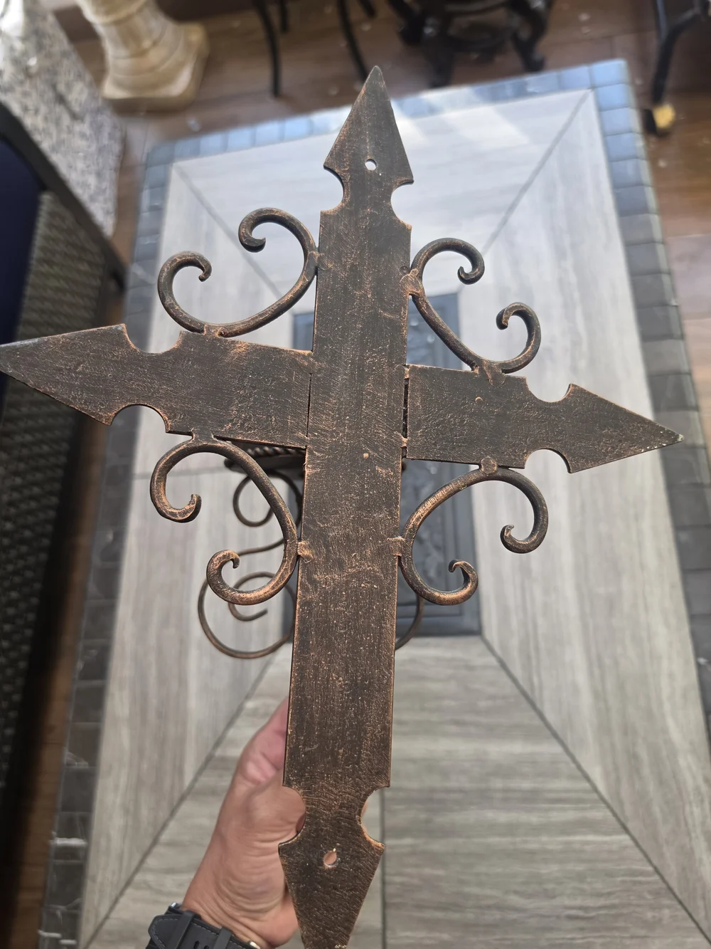 Rustic Crown Wall Sconce - Brown/Gold Finish